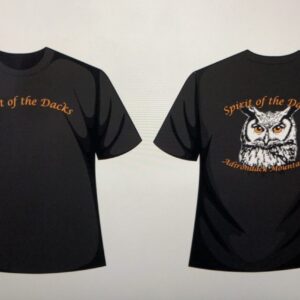 Black T-shirt with a fiery owl and 'Eyes of the Devil' text.